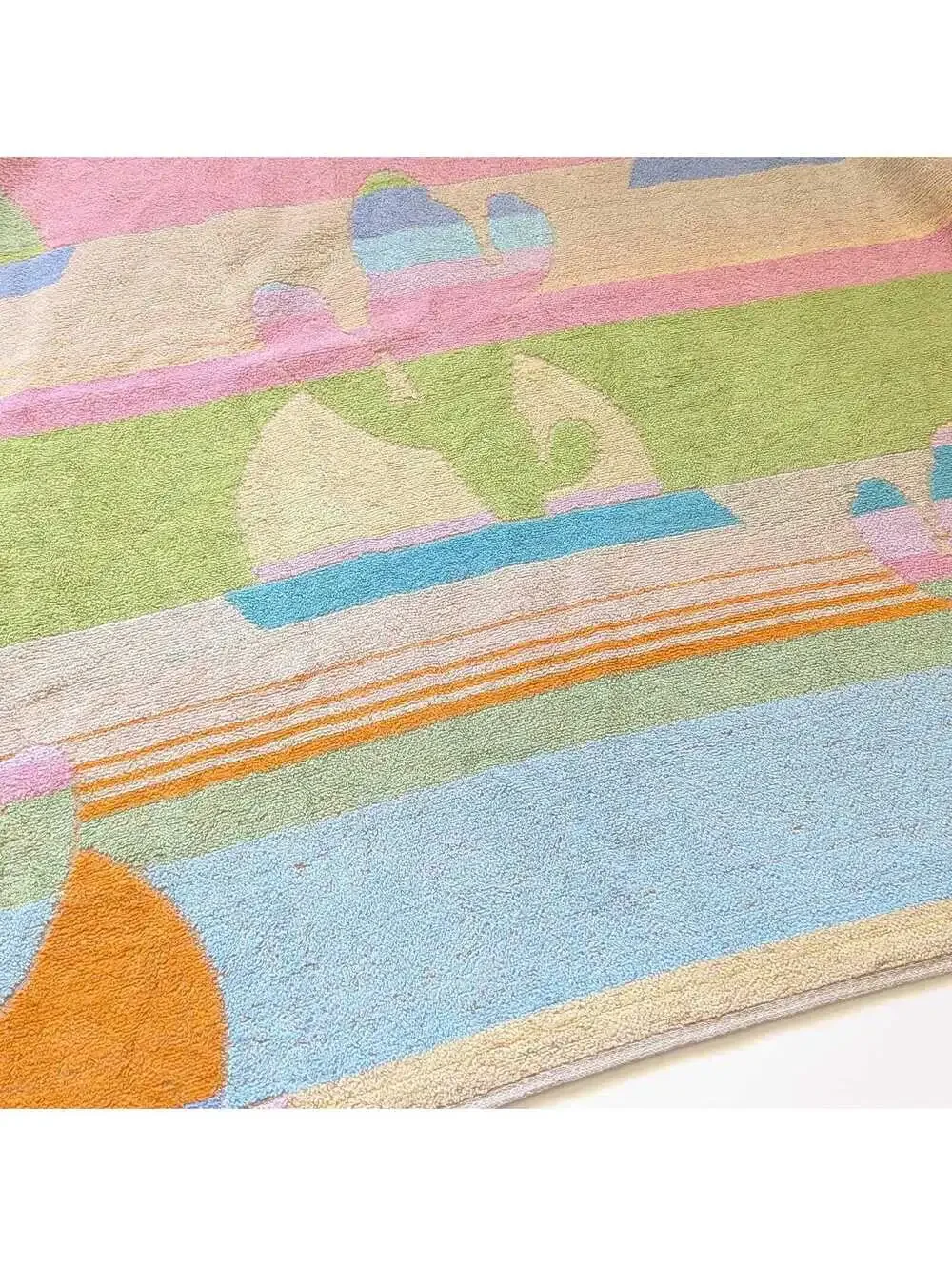 Vintage Beach Towel with Pastel Southwestern Design